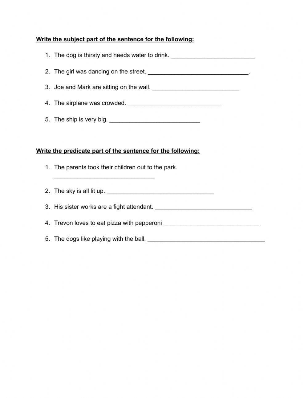 Subject and Predicate