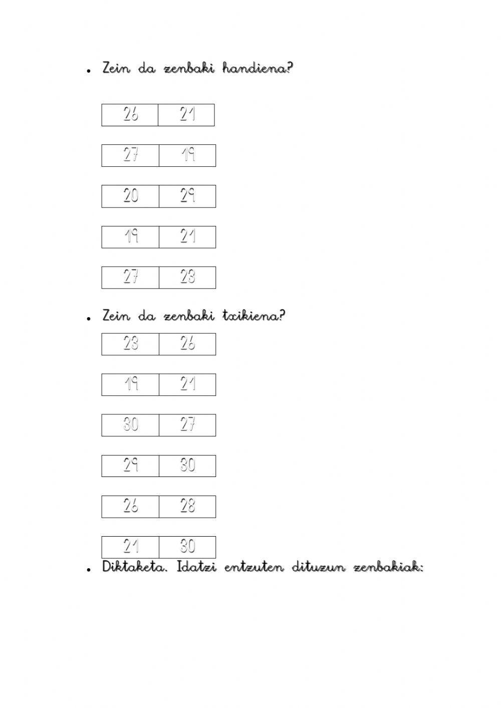 Zenbakiak 20-30