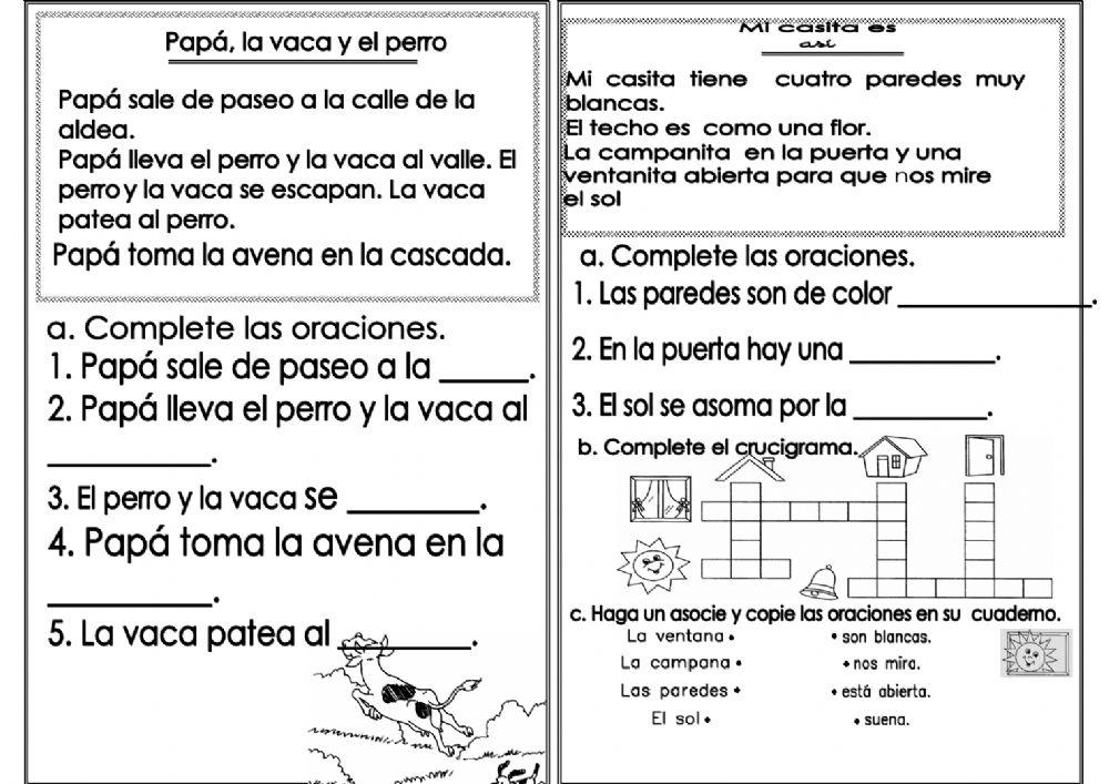 Comprensión de lectura para primer grado.
