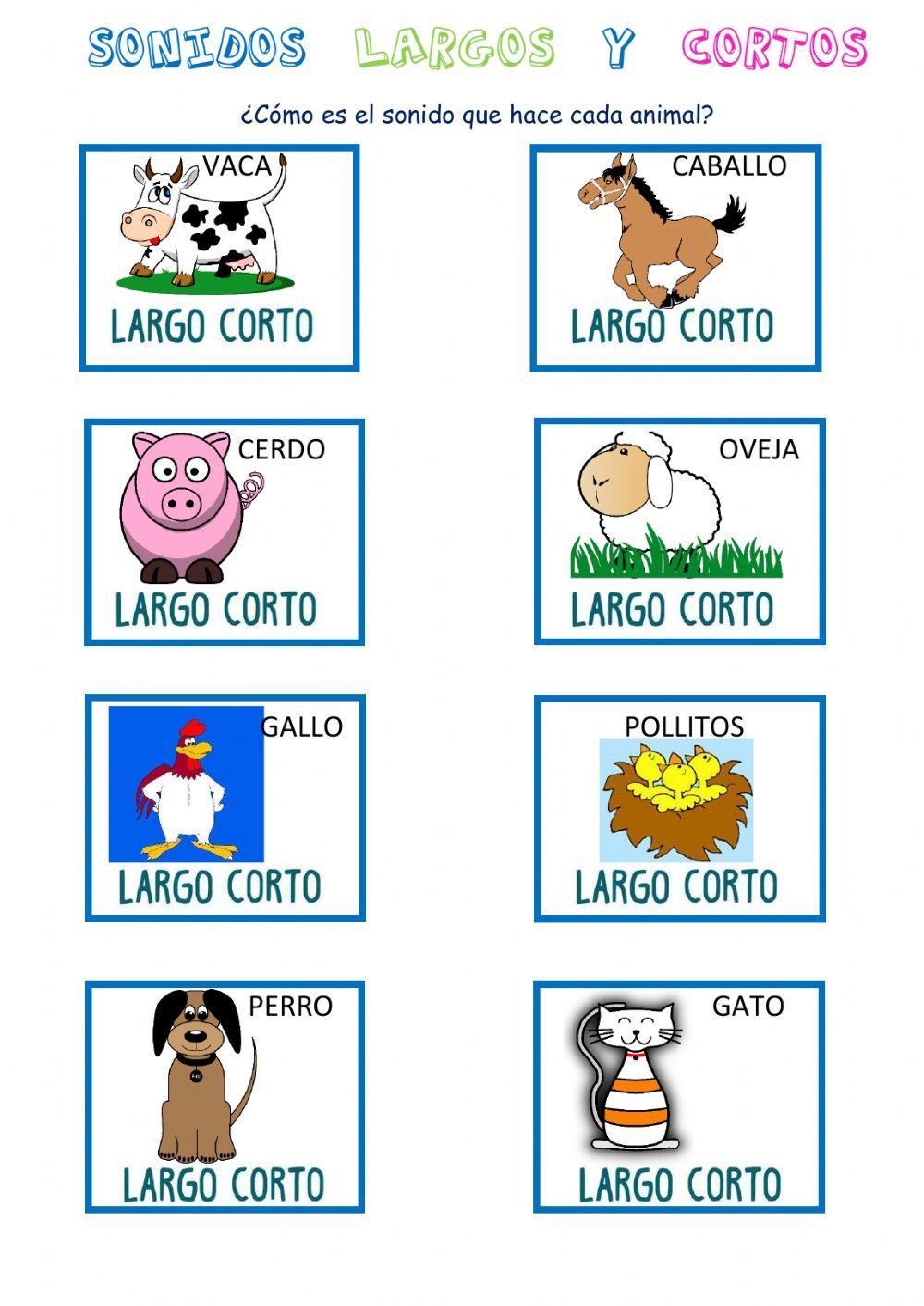 Sonidos largos y cortos animales