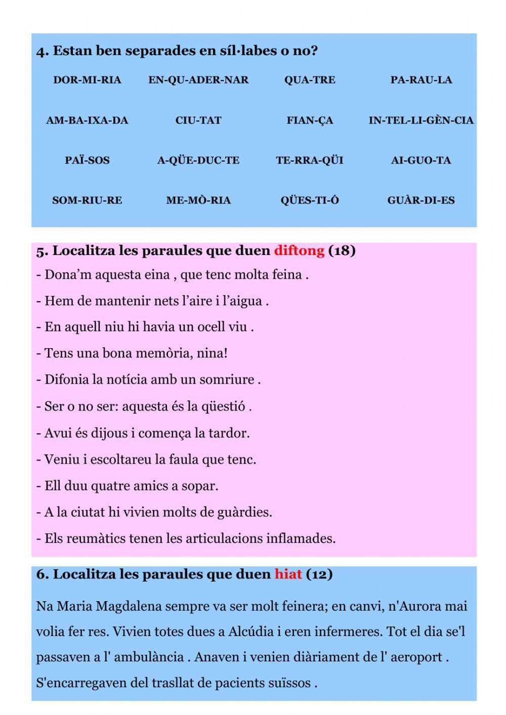 Els diftongs i els hiats