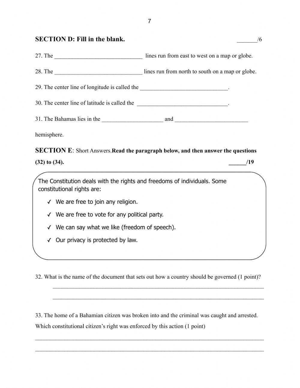 G6 Social Studies Fall Final