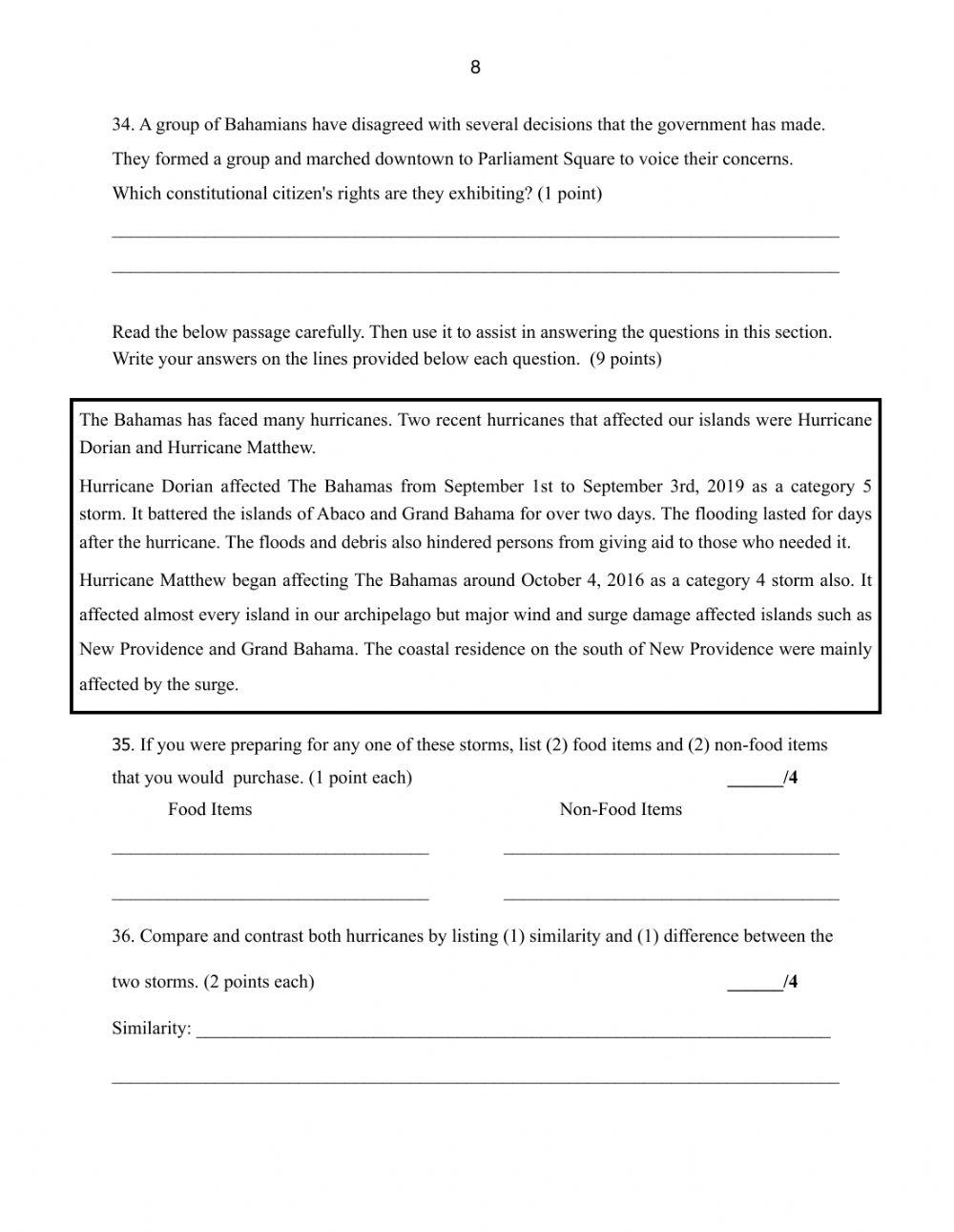 G6 Social Studies Fall Final