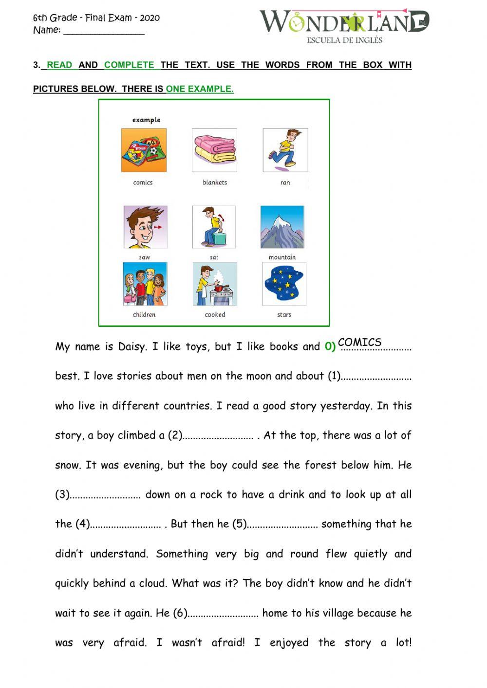 Use of English - Exam 6th Grade 2020