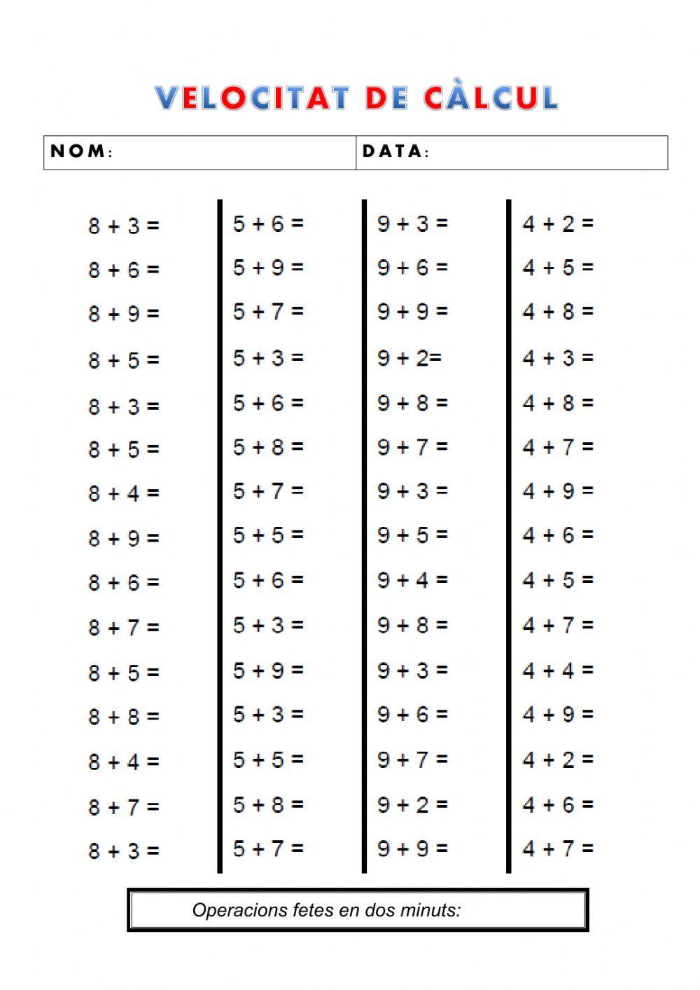 Velocitat de càlcul: sumes 3