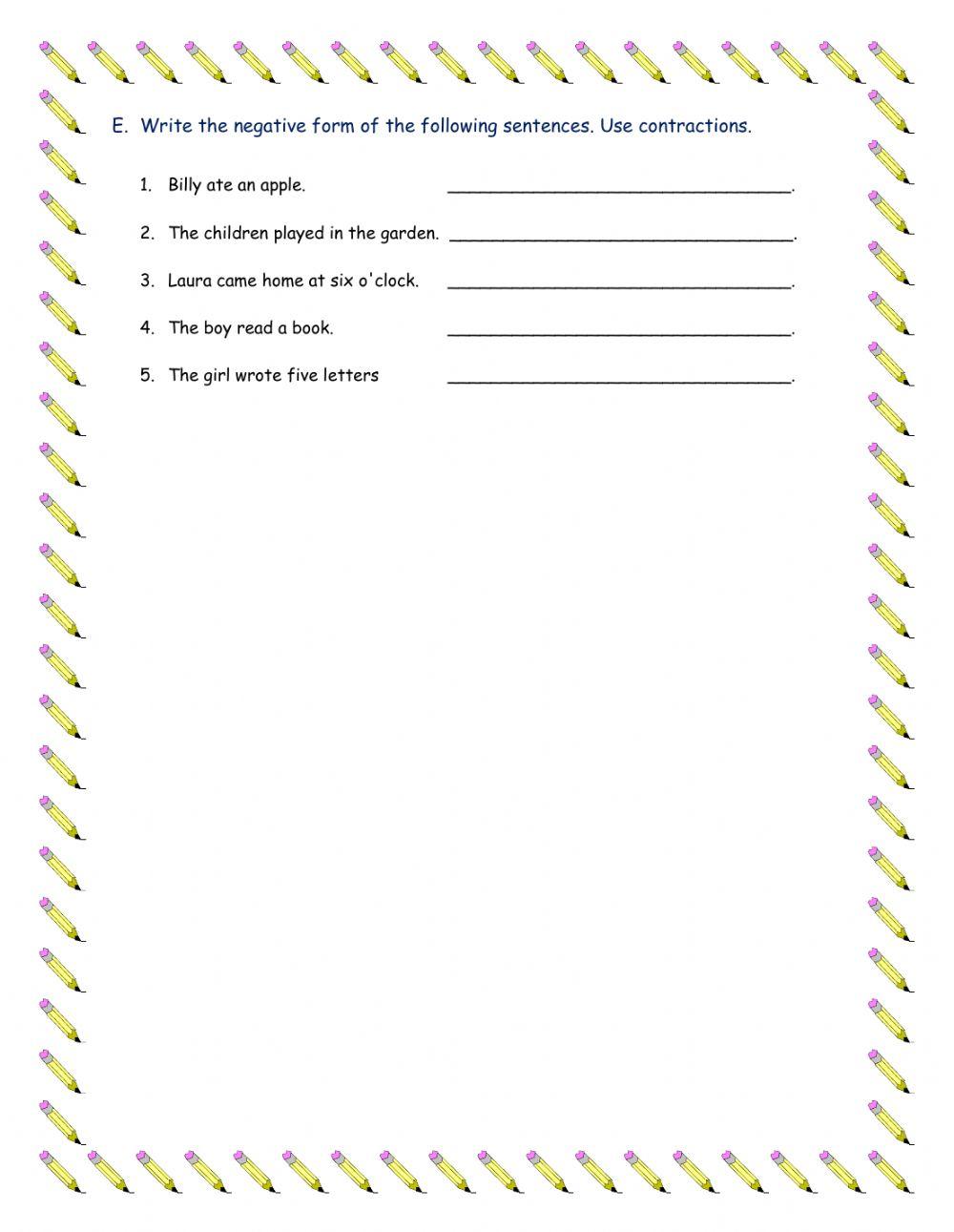 Past Simple negative and postive sentences