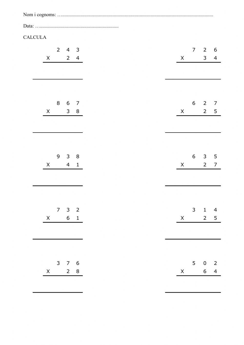 Multiplicacions 2 xifres