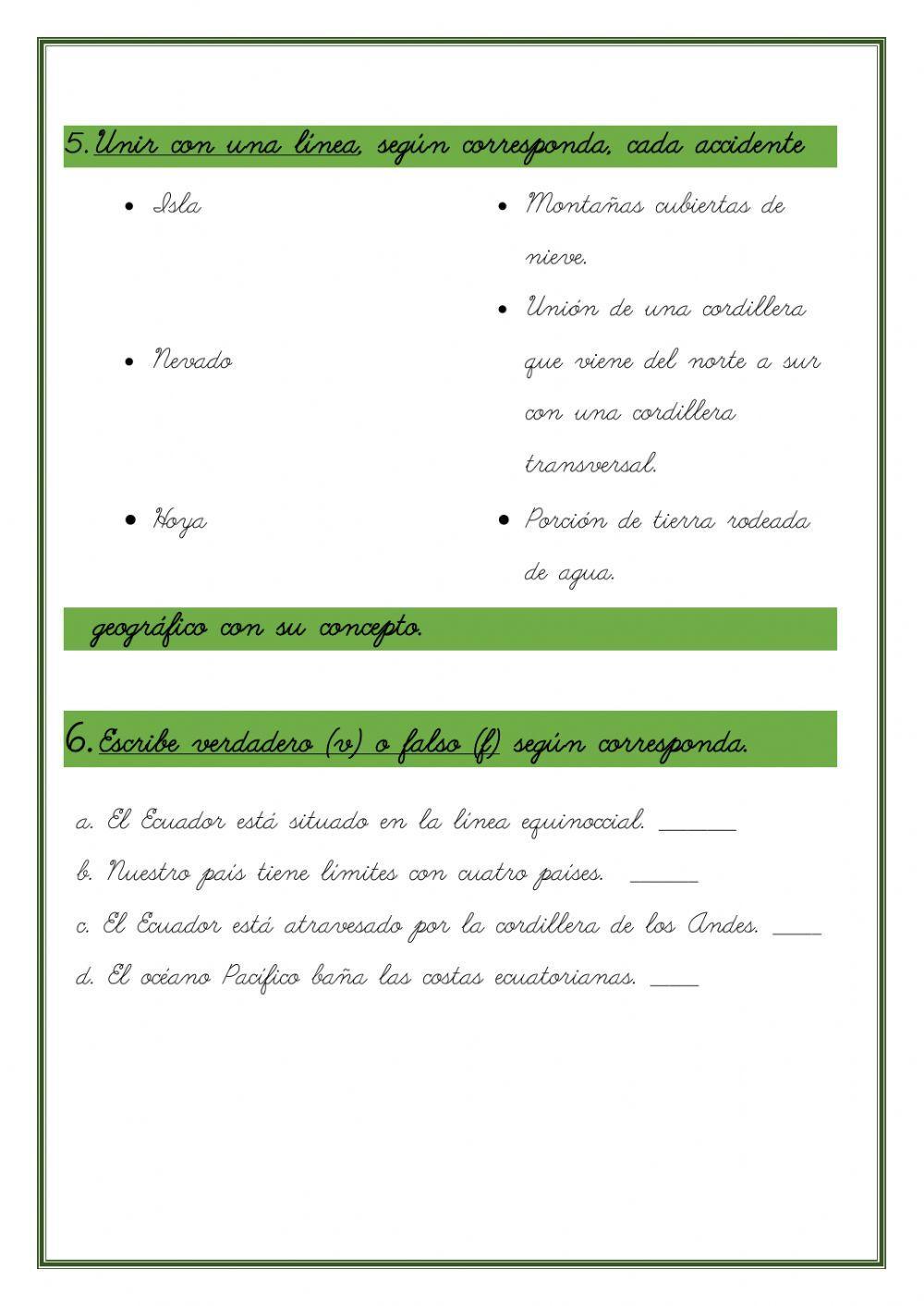 El relieve ecuatoriano