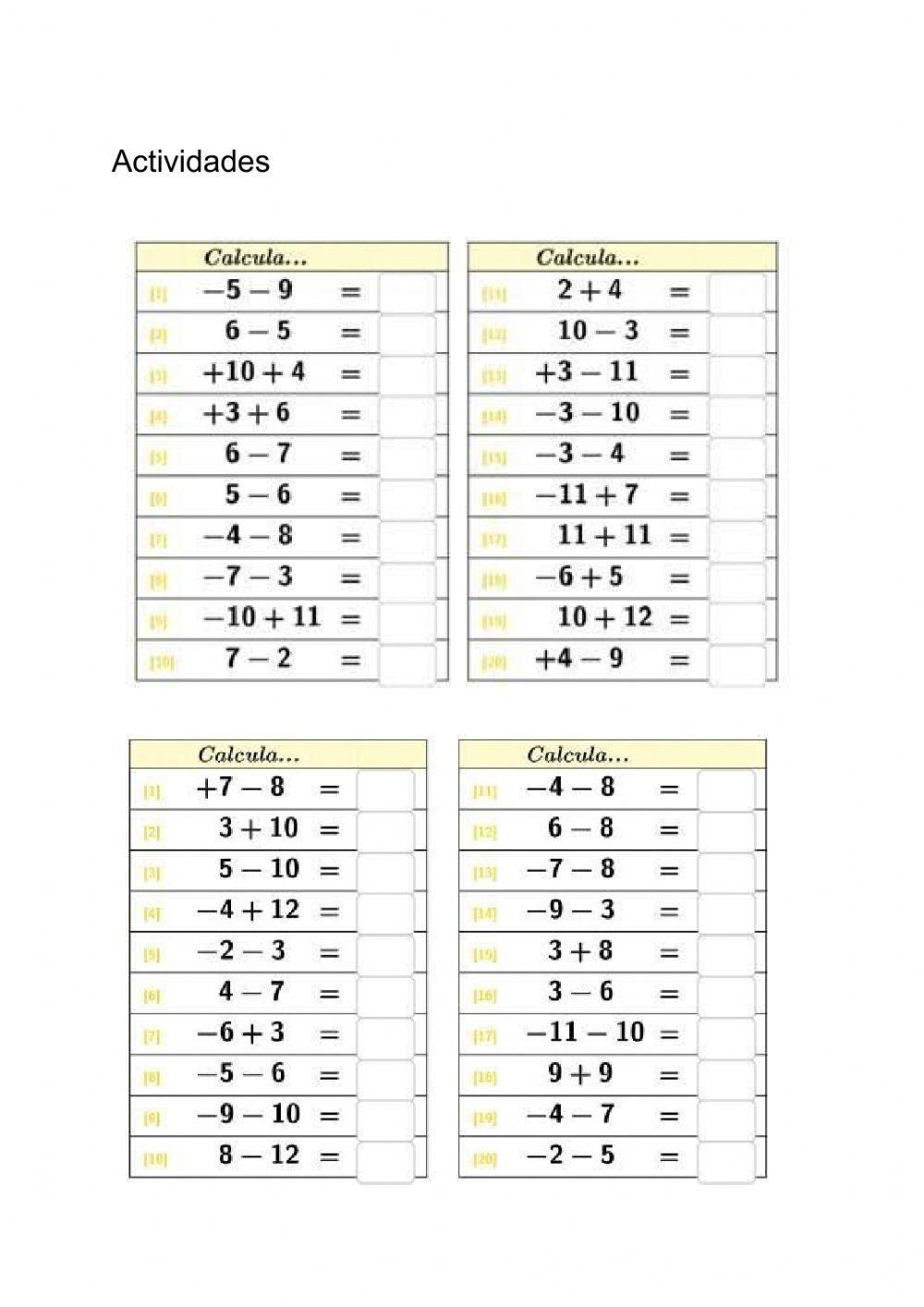 Sumas y restas … | Free Interactive Worksheets | 513023, image size:1000x1414