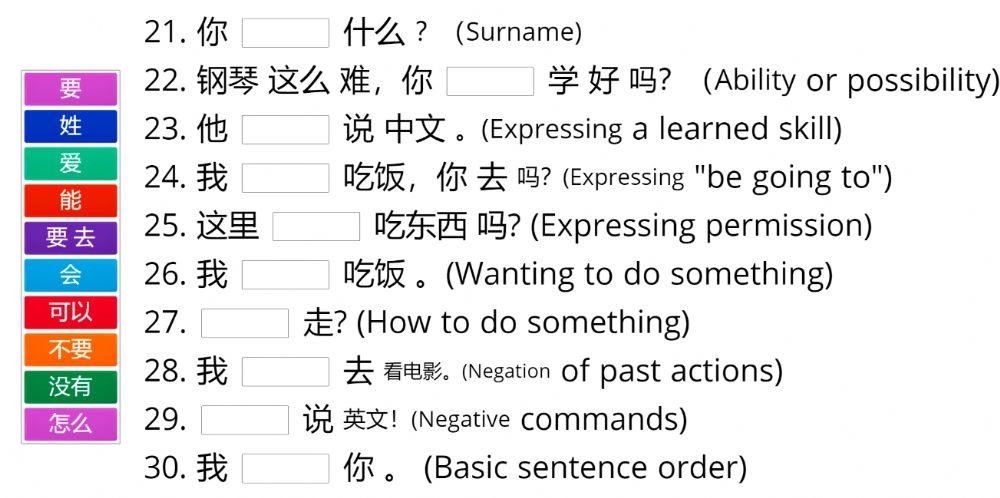 A1 Grammar points 21-30