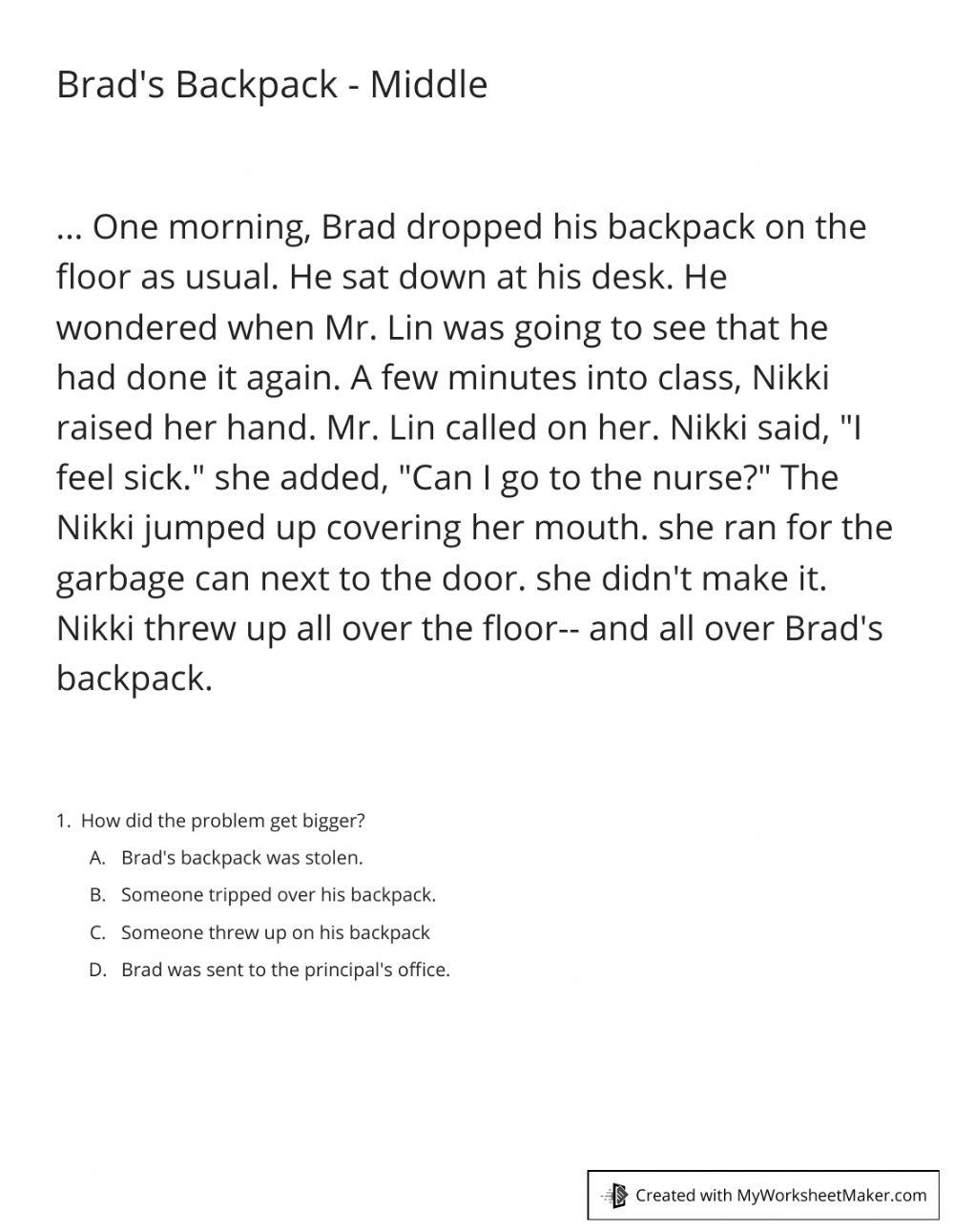 Brad's Backpack--middle