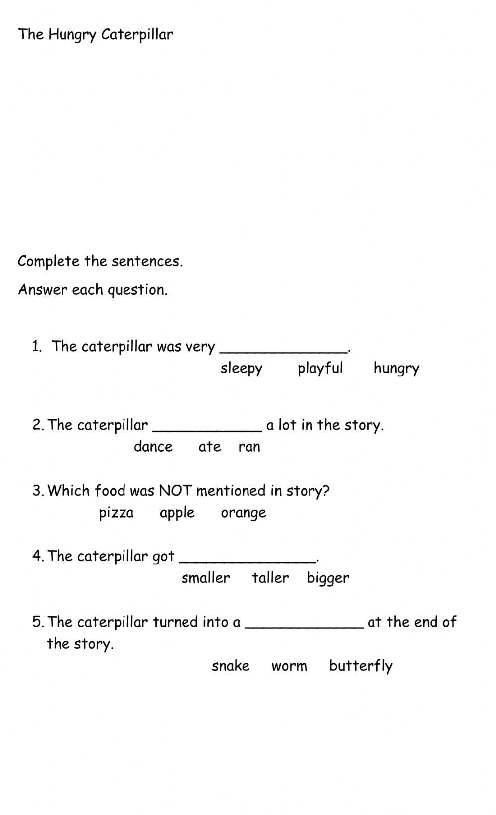 The hungry caterpillar