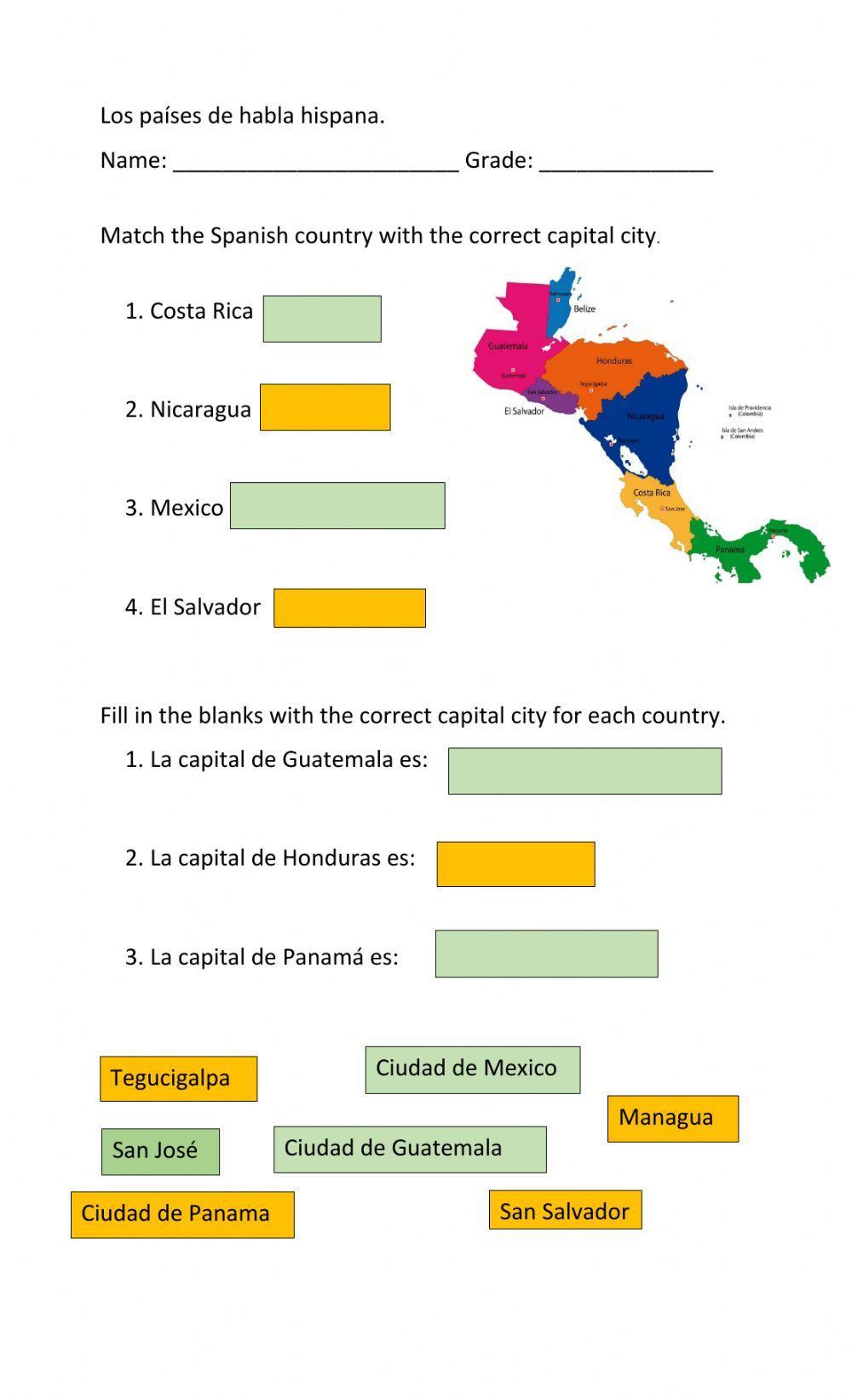 Los paises de habla hispana