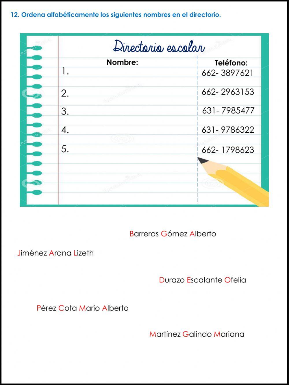 Examen de Español 1er trimestre