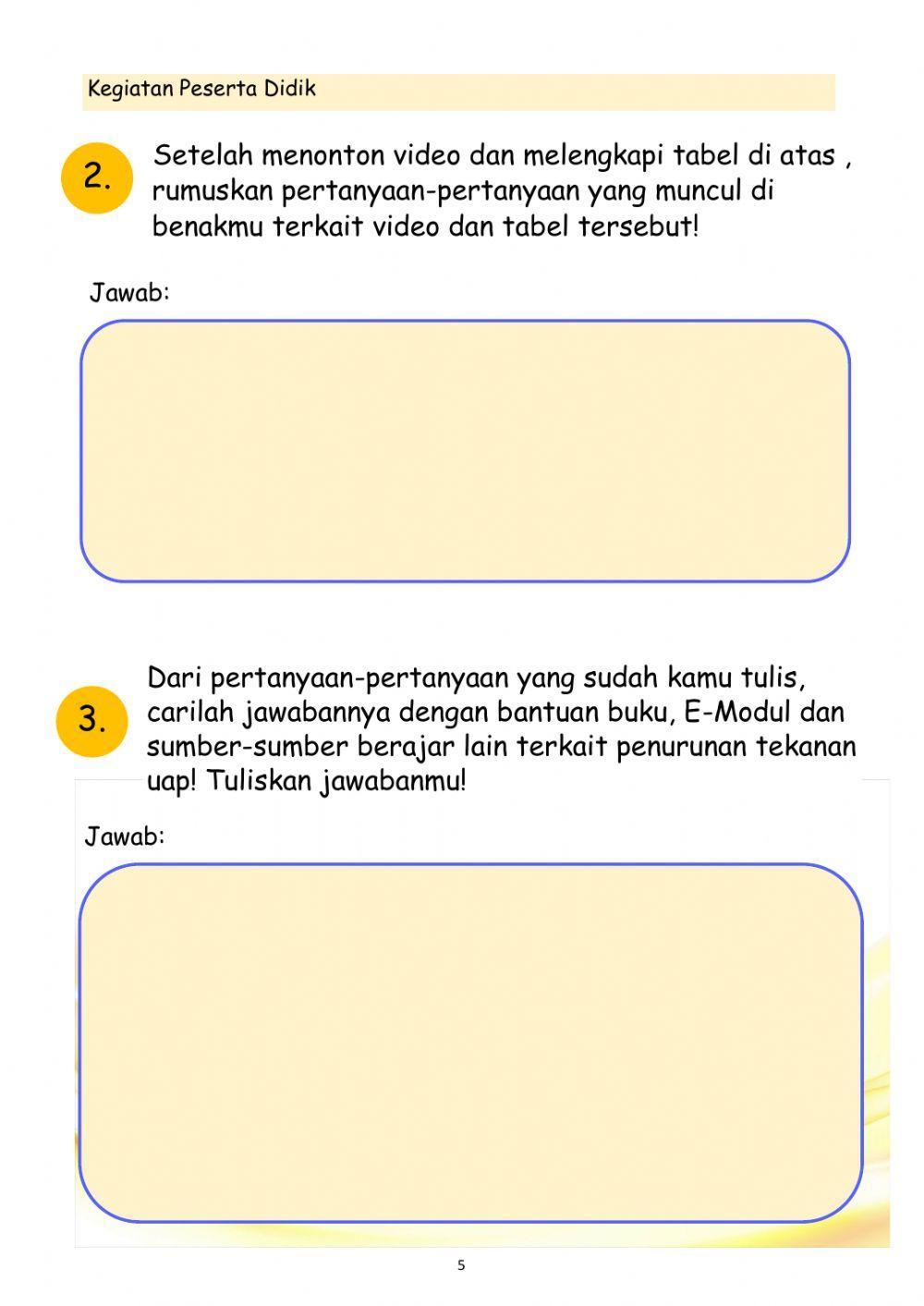 E-LKPD Sifat Koligatif Larutan - Penurunan Tekanan Uap