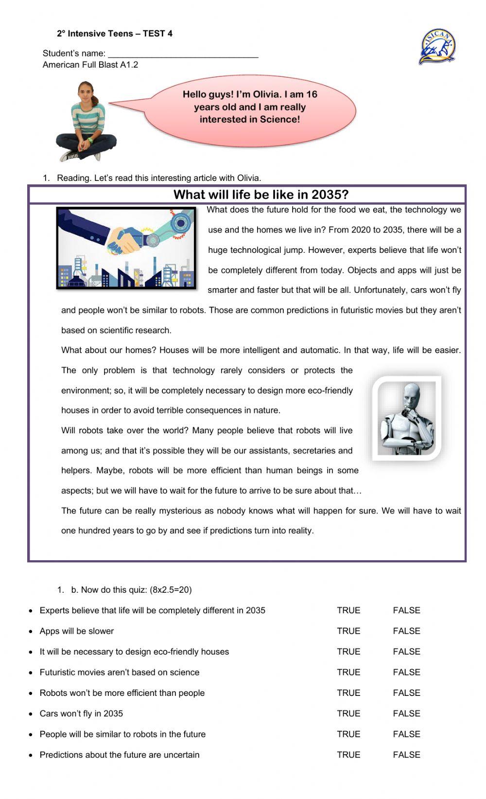 Test 4 - 2º intensive teens 2020