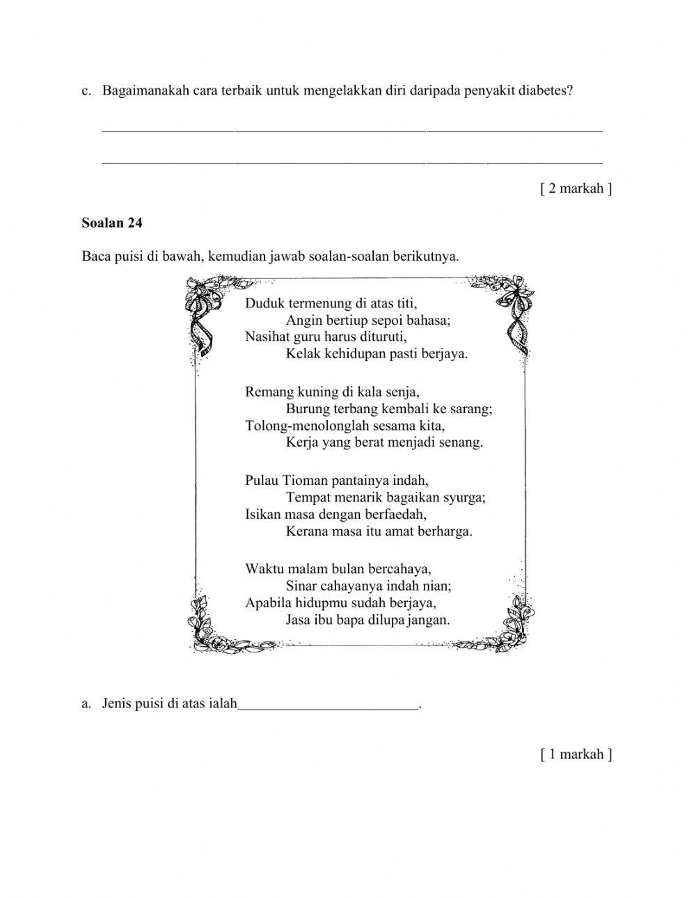 Bm pemahaman bahagian b