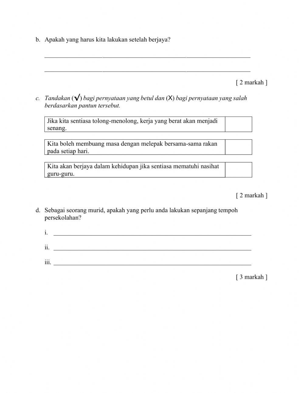 Bm pemahaman bahagian b