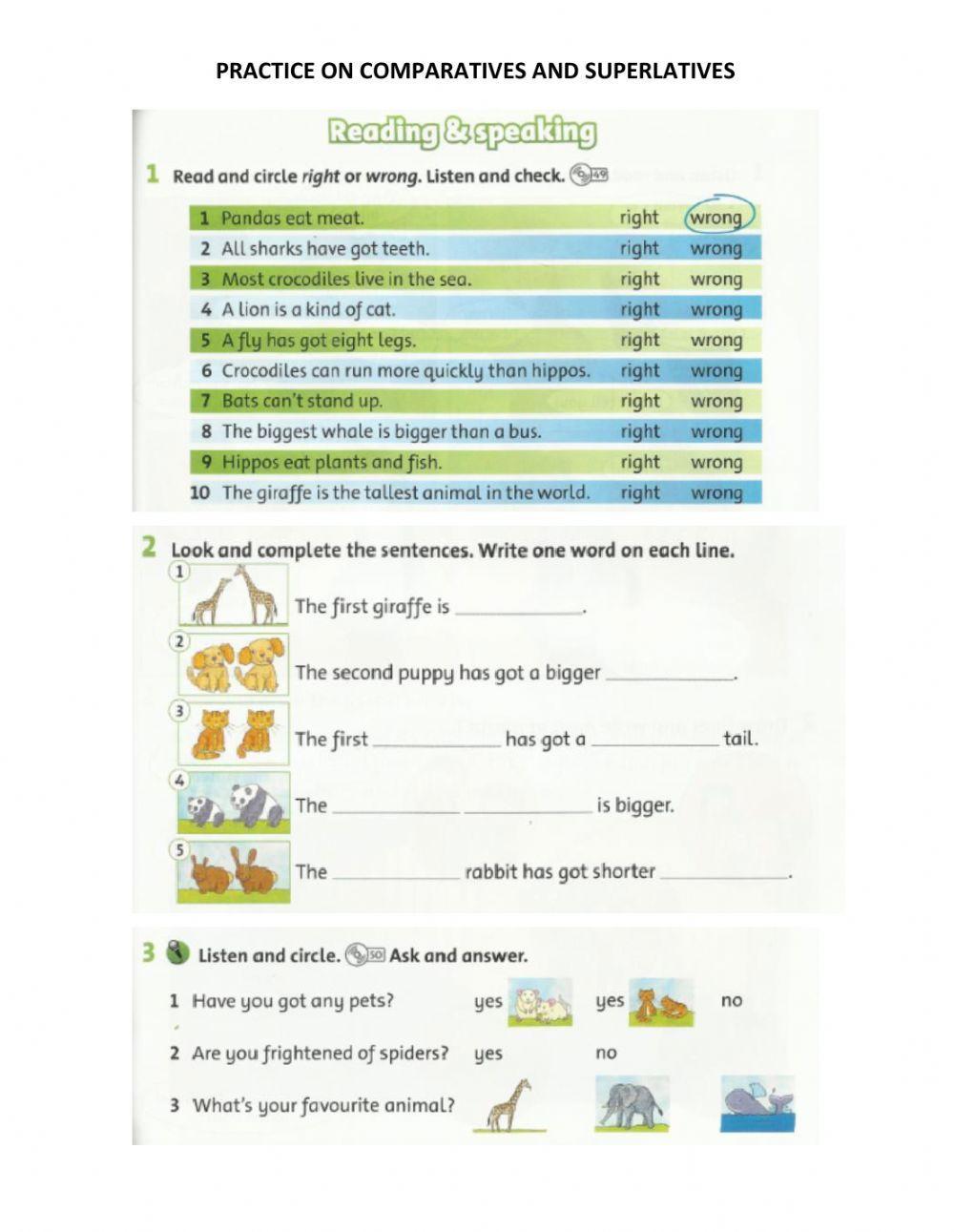 ComparativesSuperlatives Live Worksheets