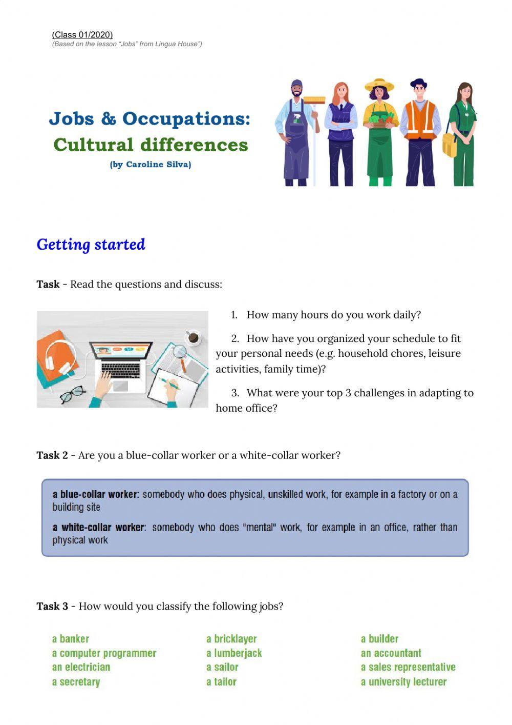 Job & Occupations: Cultural differences
