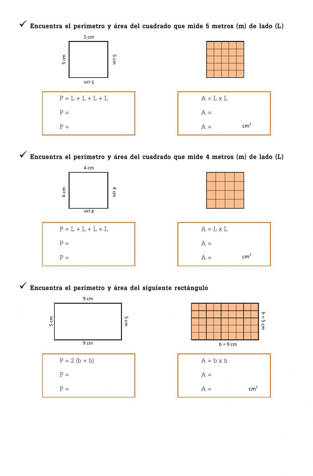 Perímetros y áreas