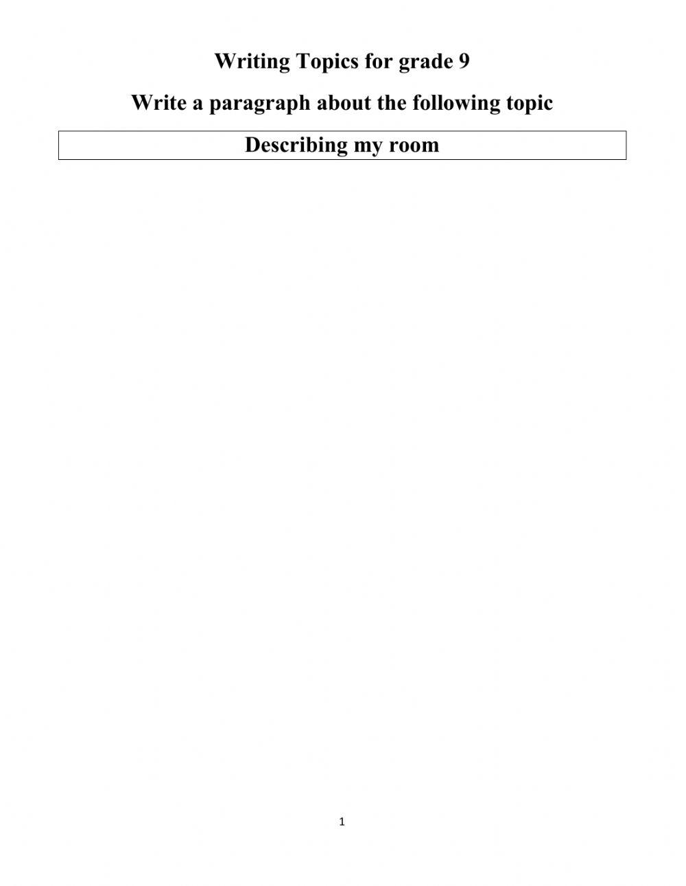 Writing online exercise for grade 9 | Live Worksheets
