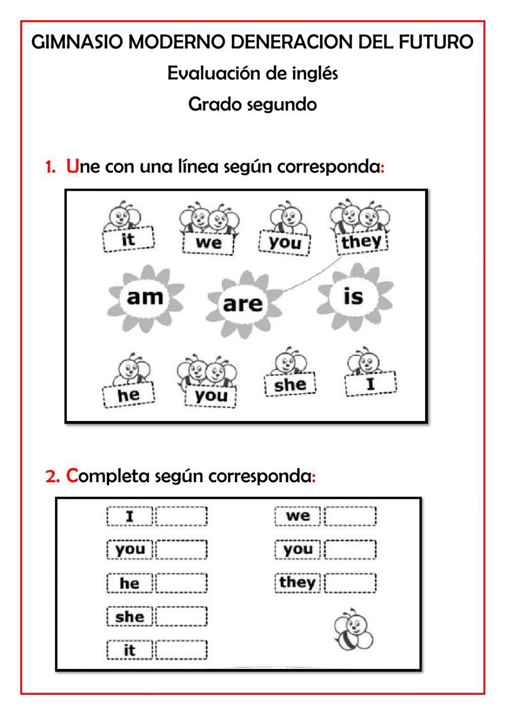 Evaluación ingles