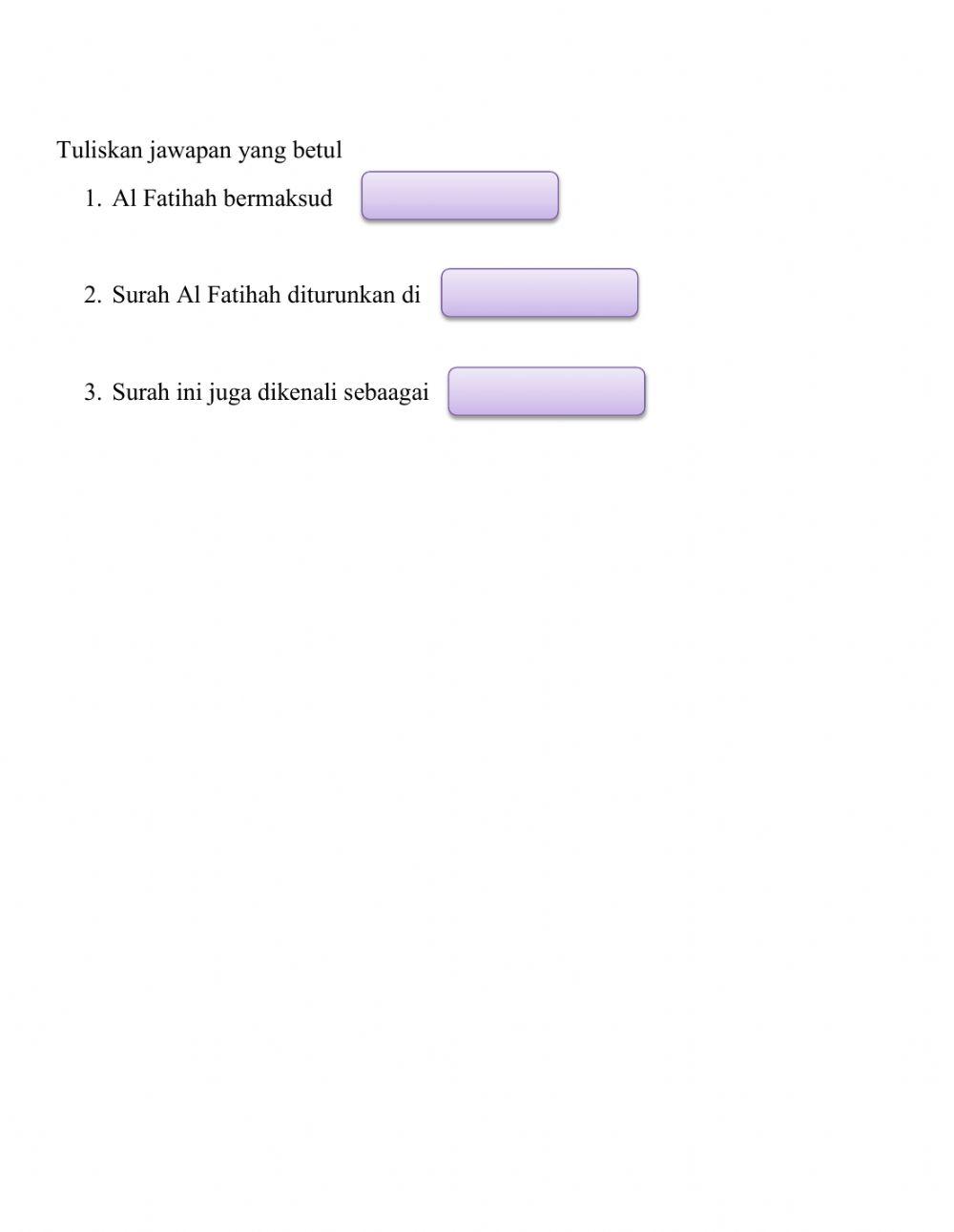 Kefahaman Surah Al-Fatihah