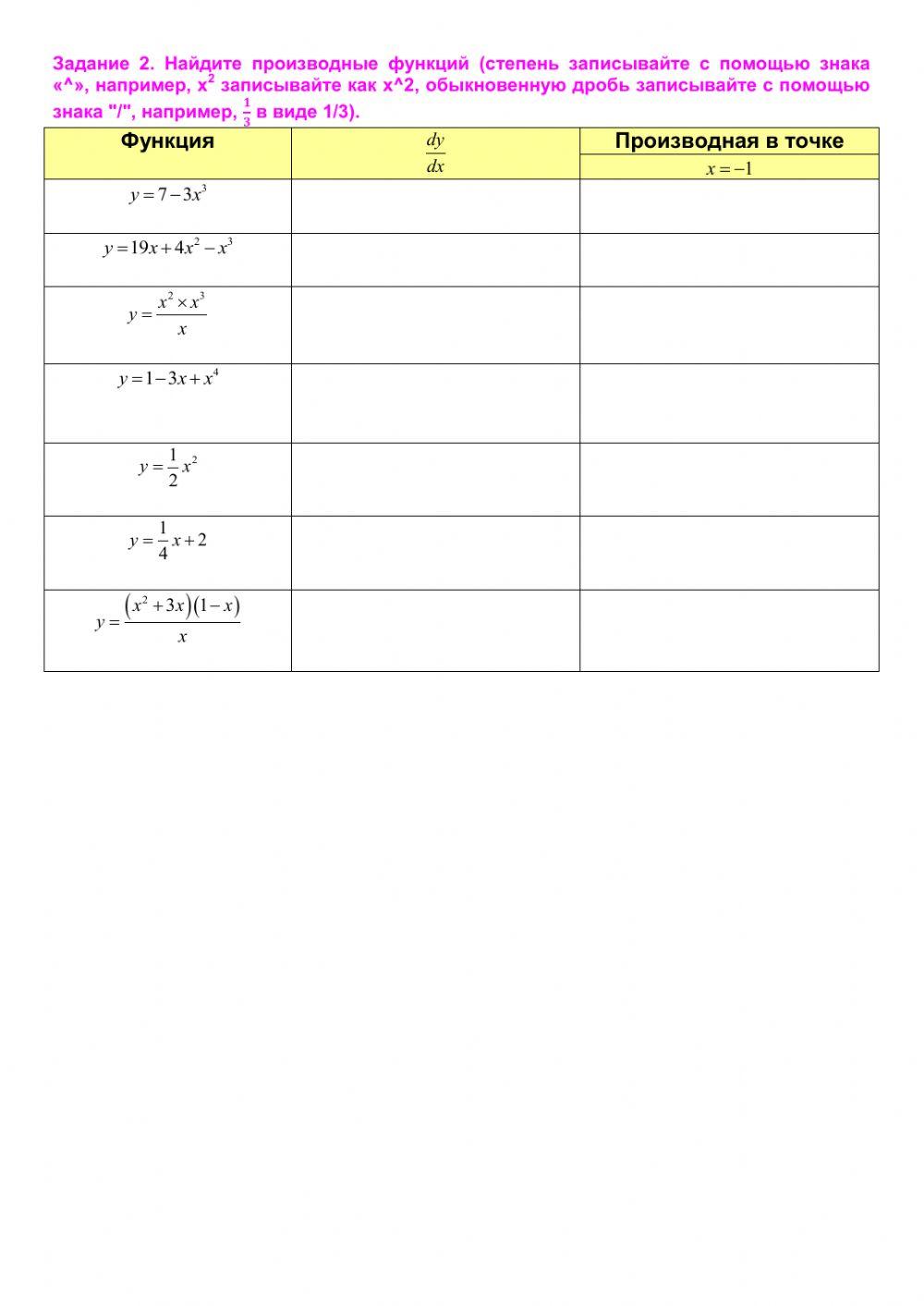 Производная степенной функции 2