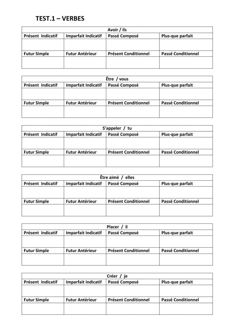 Les verbes : être-avoir-1er et 2e groupe