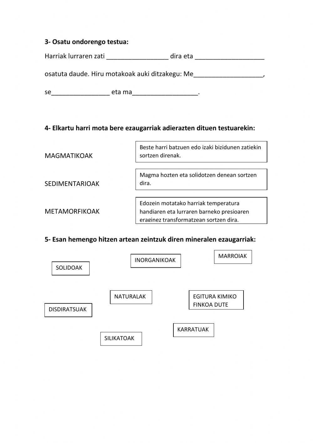 Geosfera birpasatzeko ariketak