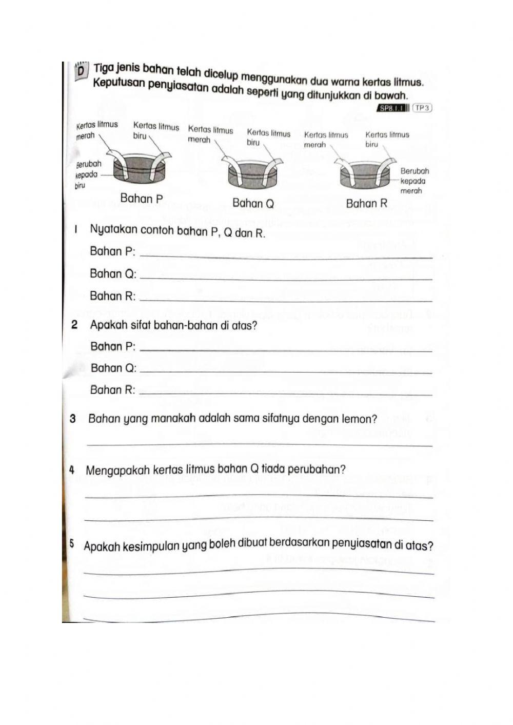 Sains tahun 3: asid dan alkali