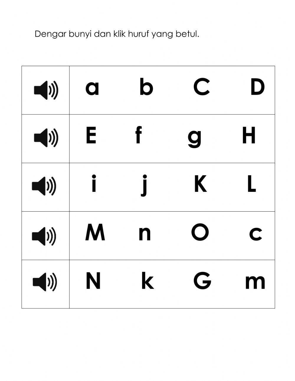 Kemahiran Mendengar - abjad 1