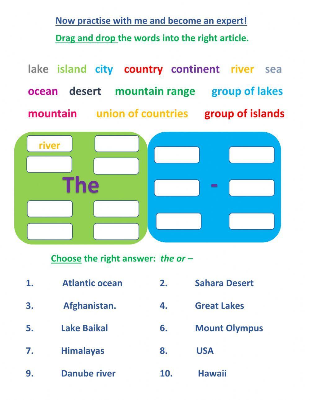 Articles and Geography