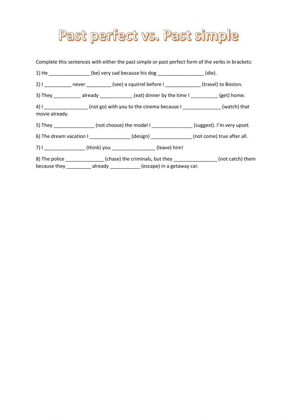 Past perfect and past simple