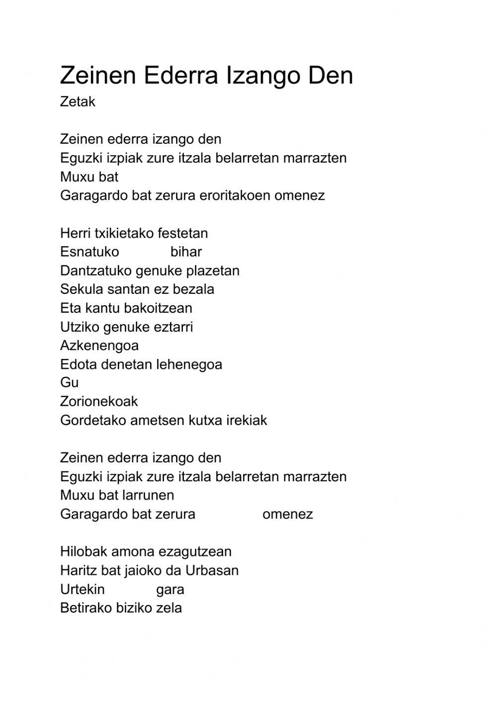 Zeinen Ederra Izango Den