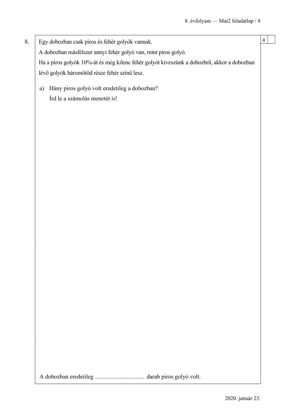 Matek központi pót 2020 2