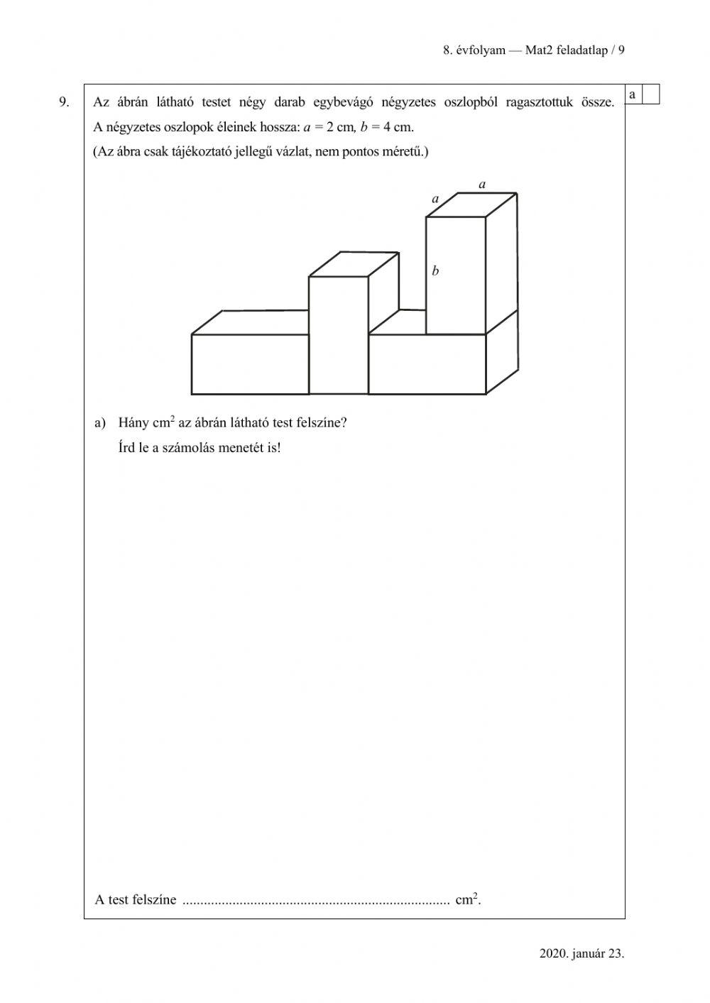 Matek központi pót 2020 2