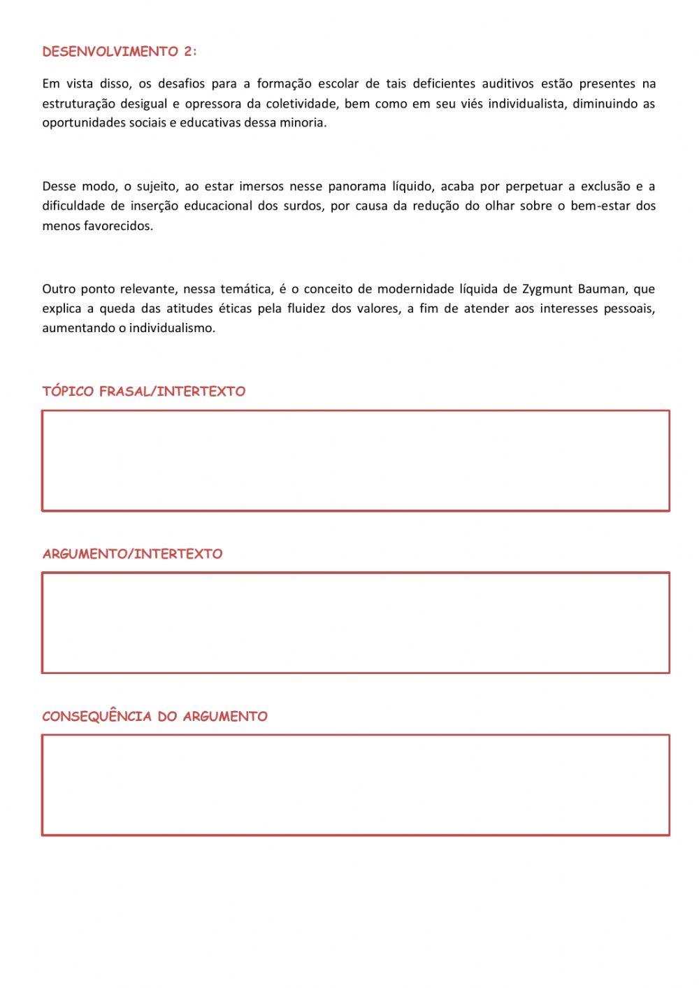 Partes do texto ENEM