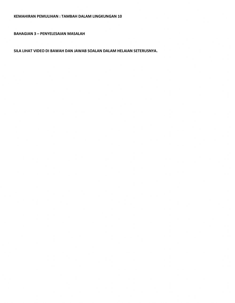 Tambah lingkungan 10 - Penyelesaian Masalah