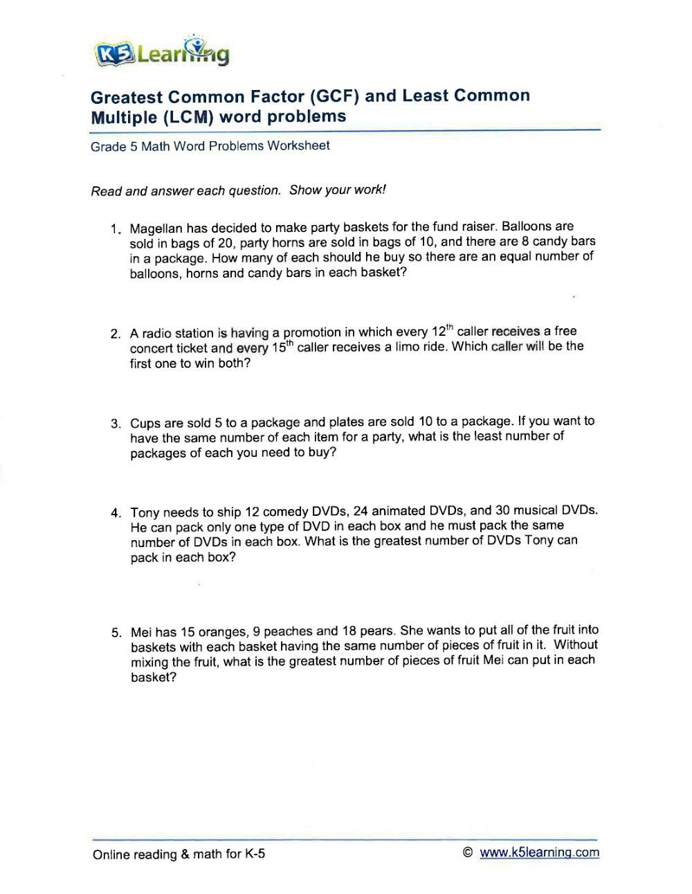 jrebich | GCF and LCM Word Problems 6247895
