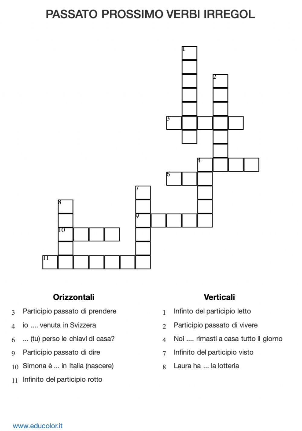 Passato prossimo verbi irregolari