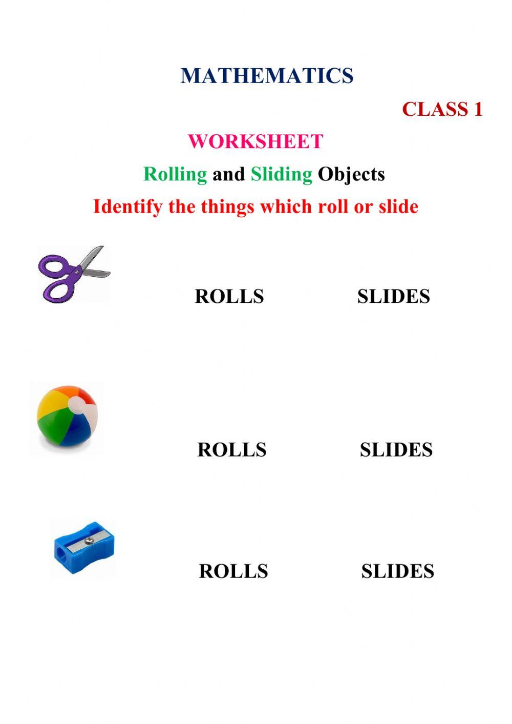 4440627 ROLLING AND SLIDING OBJECTS CLASS 1 (LIVE 4440627 ROLLING AND SLIDING OBJECTS CLASS 1 (LIVE