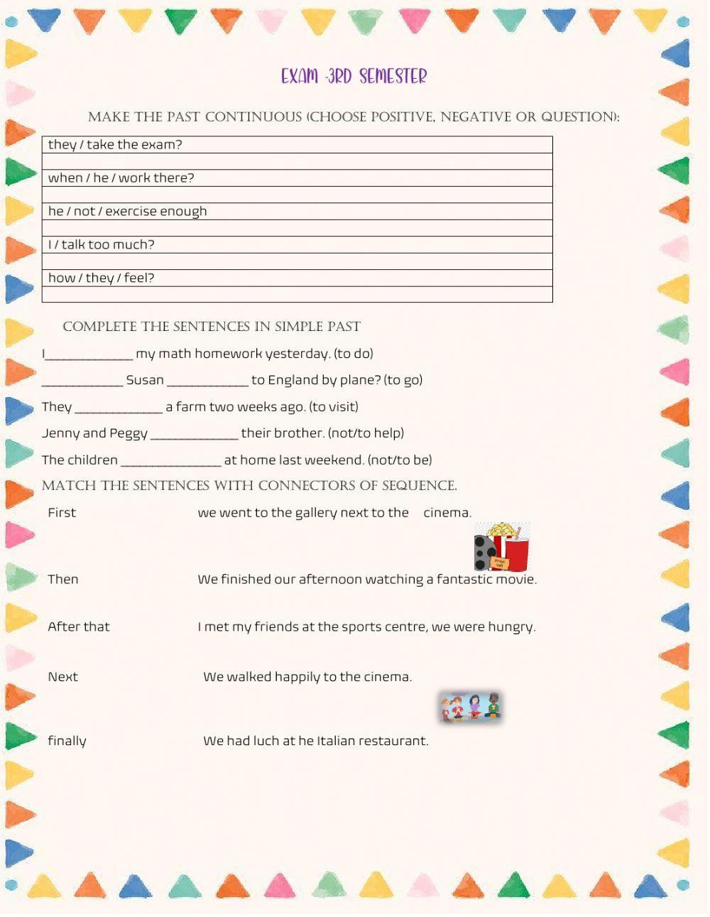 Past progressive- Simple past