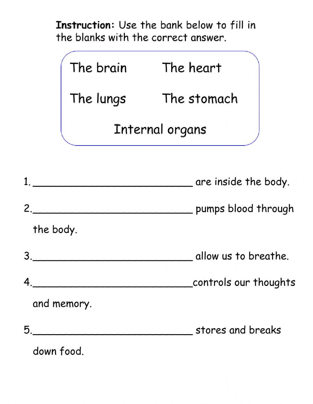 Functions Major organs