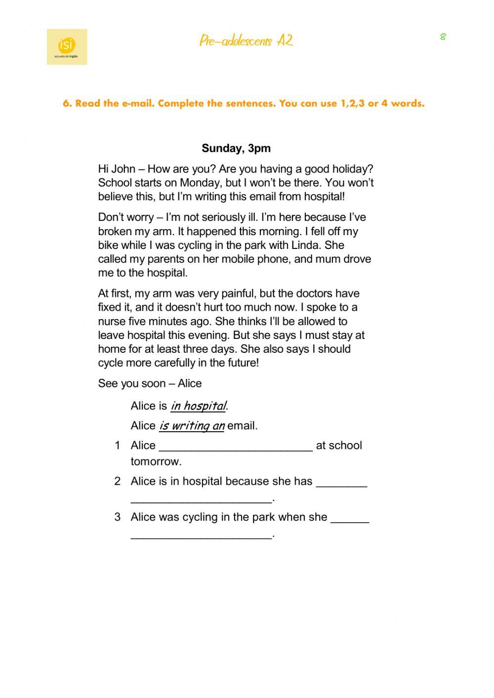 Pre-adolescents A2- Reading and Use of English