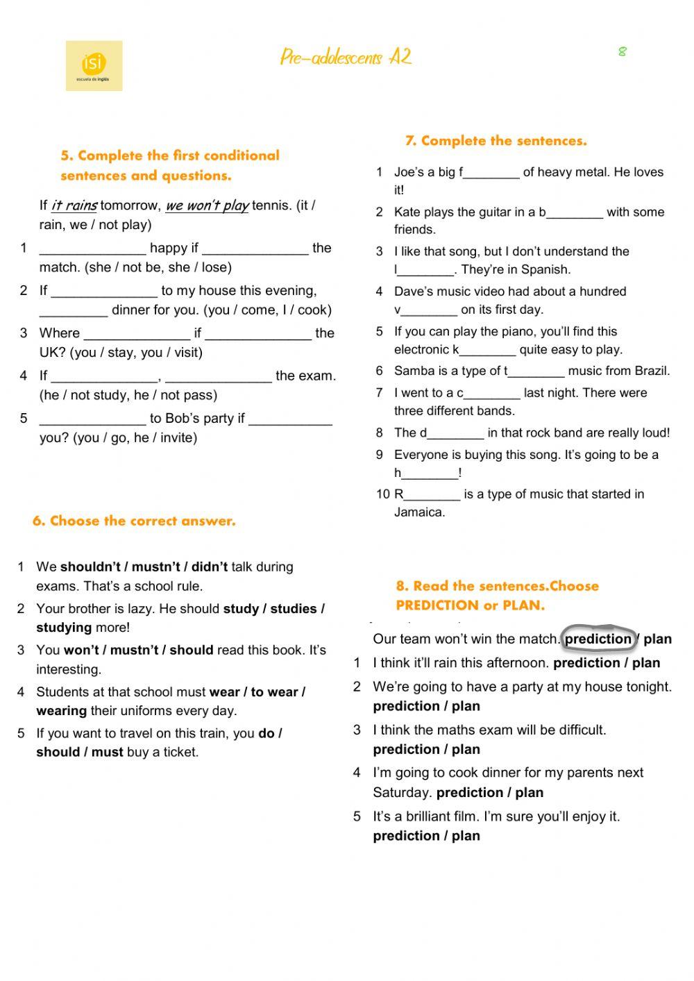 Pre-adolescents A2- Reading and Use of English