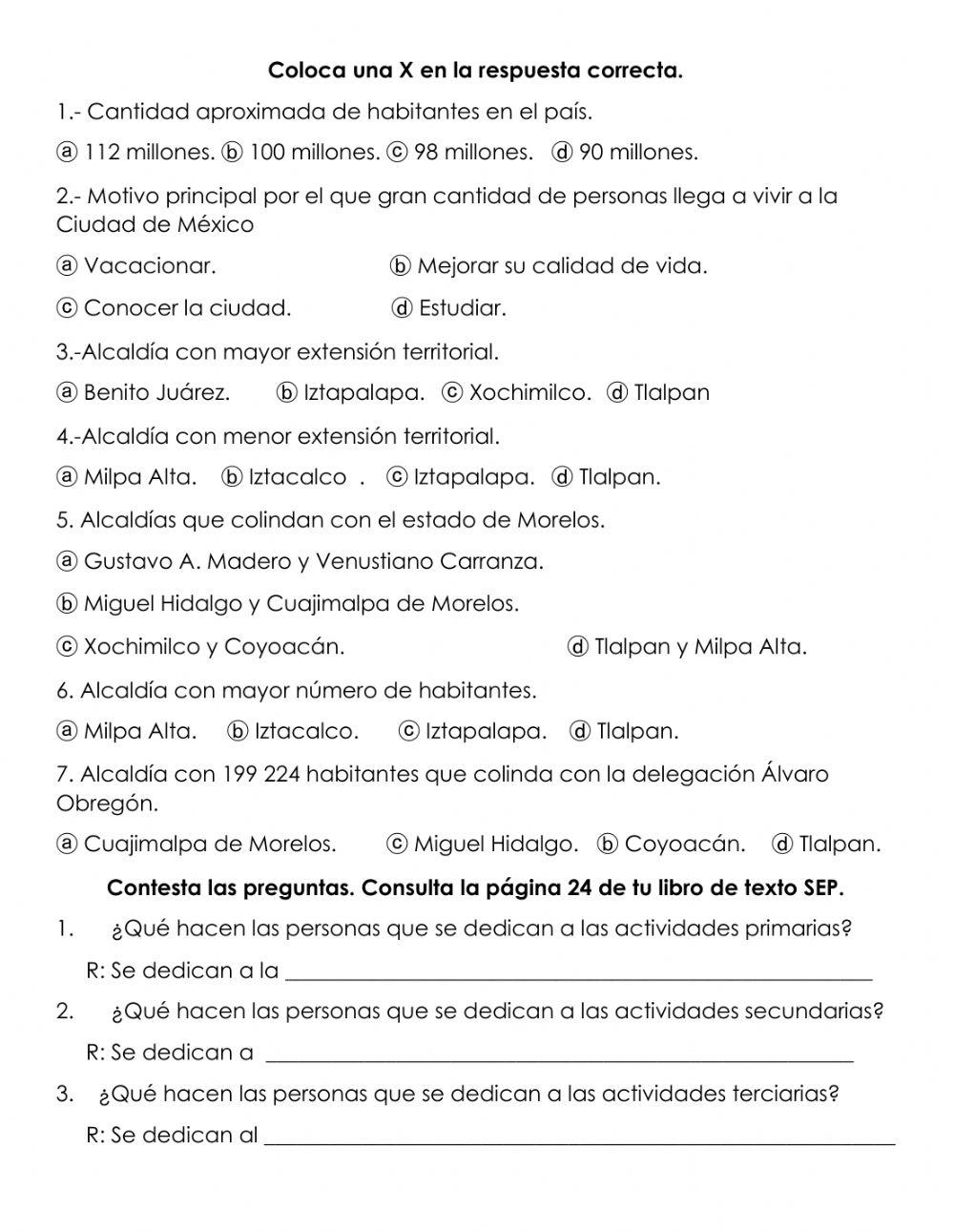 Características y actividades de la población en mi entidad (Ciudad de México)