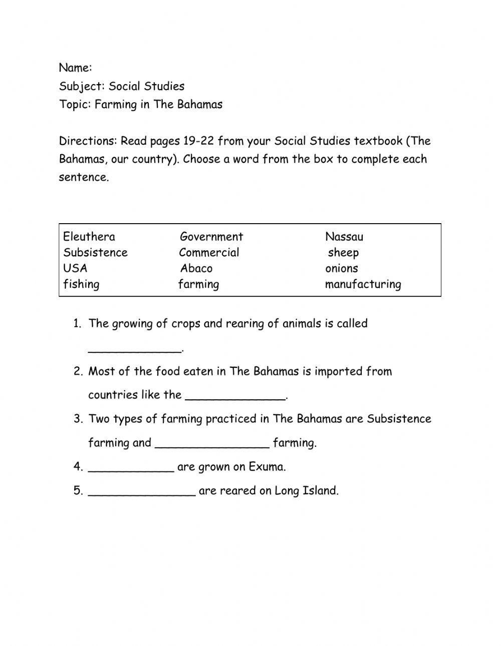 Farming in The Bahamas