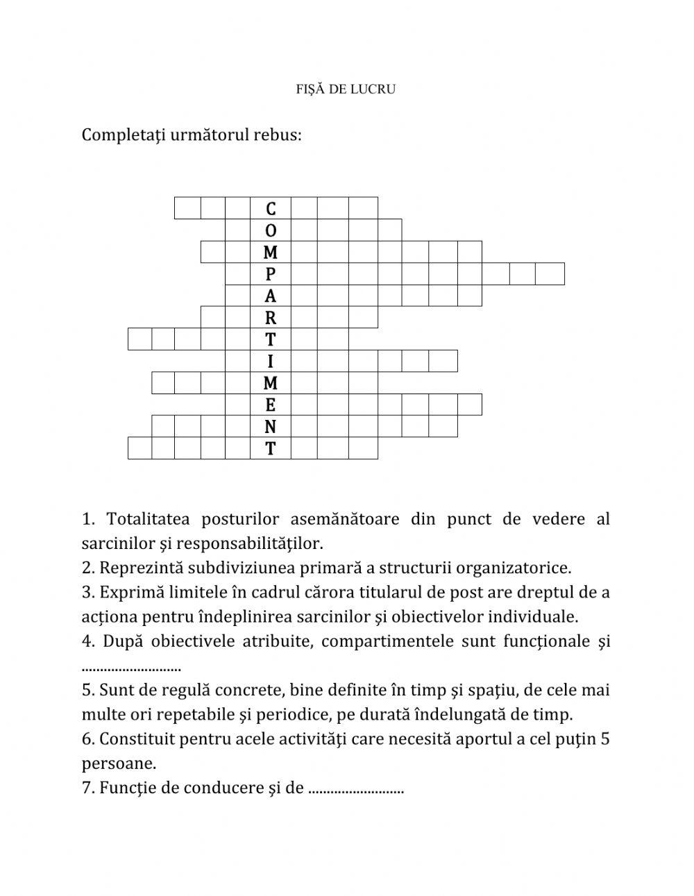Rebus - compatimentul